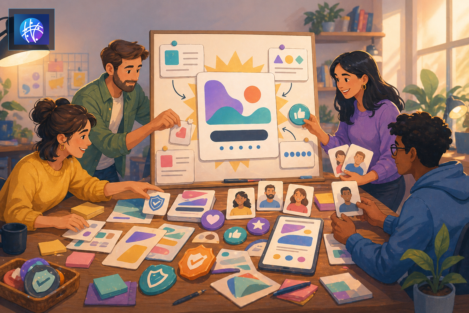 Advertising Creative Testing for Offer Positioning bright advertising creative testing editorial hero image with Meshline logo