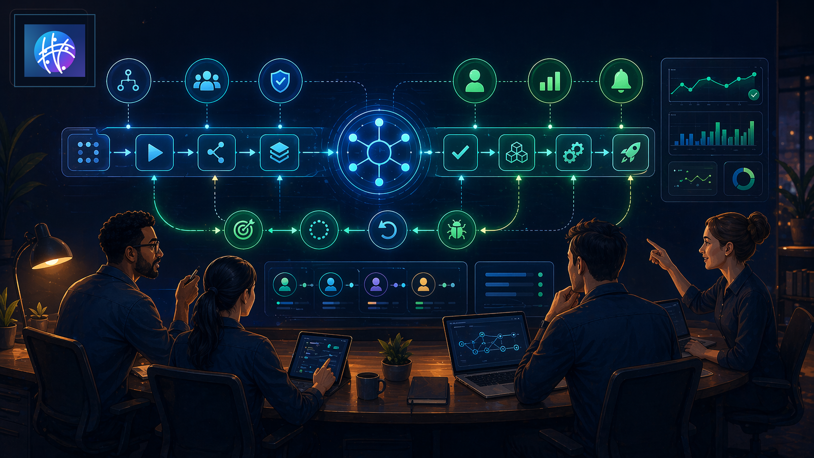 Infrastructure Automation Best Practices for Lean Operations Teams premium infrastructure automation hero image with Meshline logo