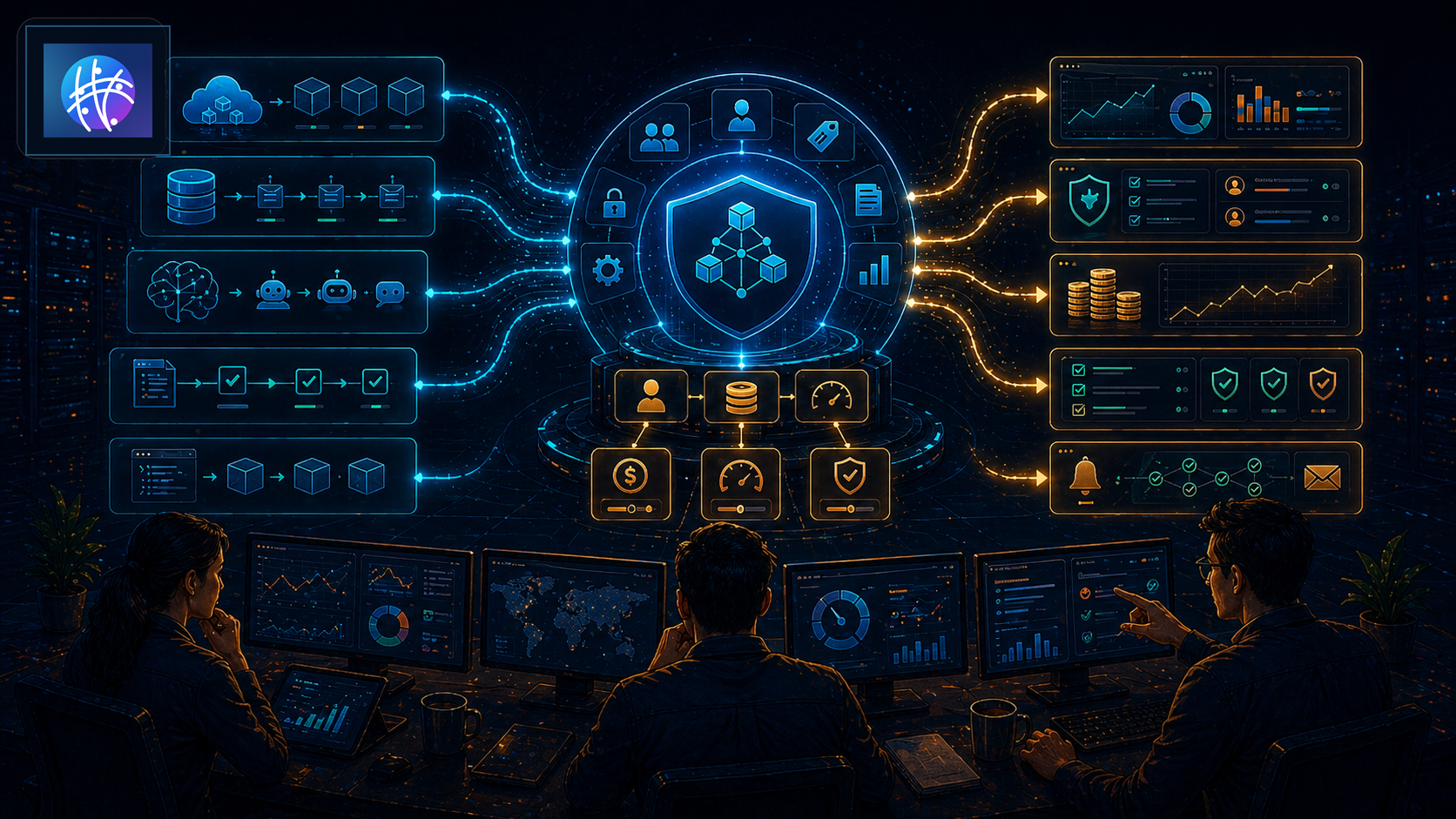 What Is Compute Governance? A Practical Guide for Operations Teams premium compute governance hero image with Meshline logo